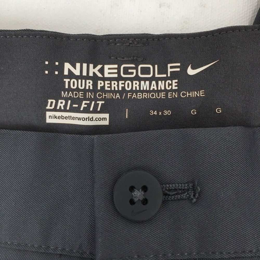 Nike Golf Pants Mens 34x30 Dri-Fit Gray Flat Front Performance Trousers Athletic - Picture 10 of 12